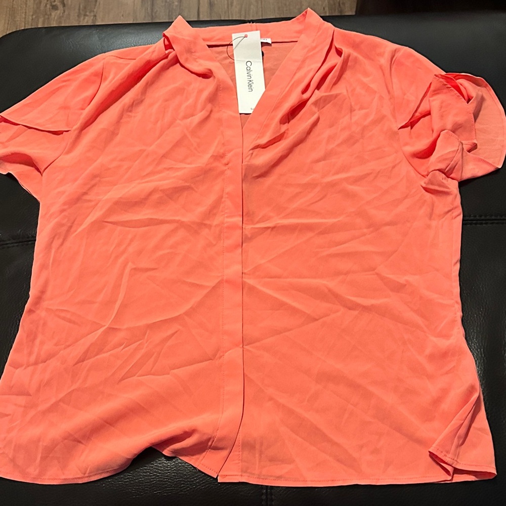 Calvin Klein Vibrant Coral Blouse